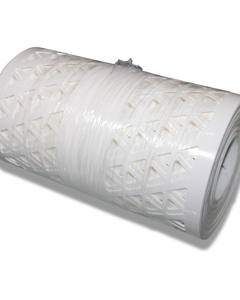 Egg belt 350x1.3 - 10m white MB PP triang.holes 20mm edge